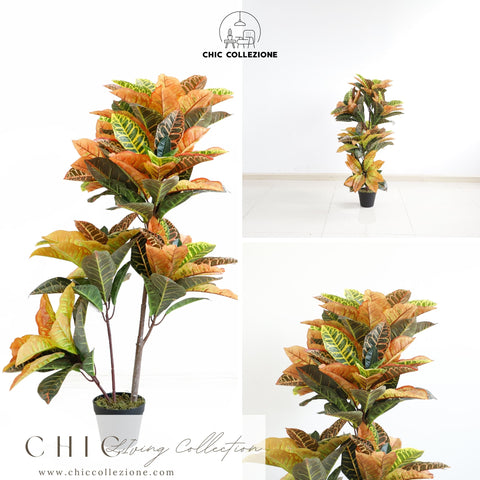 Radiant Croton Delight Artificial Plant - Chic Collezione 