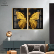 Chic Collezione Accent Golden Butterfly- Glass Art