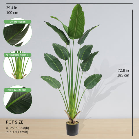 Chic Collezione Lux Bird of Paradise 185cm - 10 Leaves